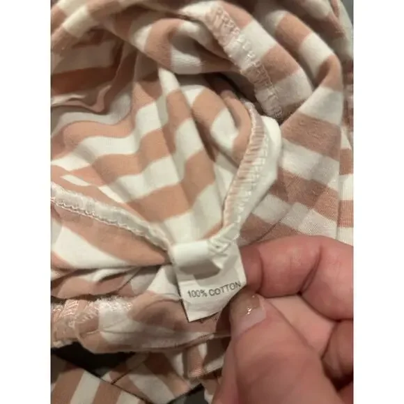 Girls Striped Beige White Sleeveless Jumpsuit 100% Cotton Size 110 - Picture 4 of 5